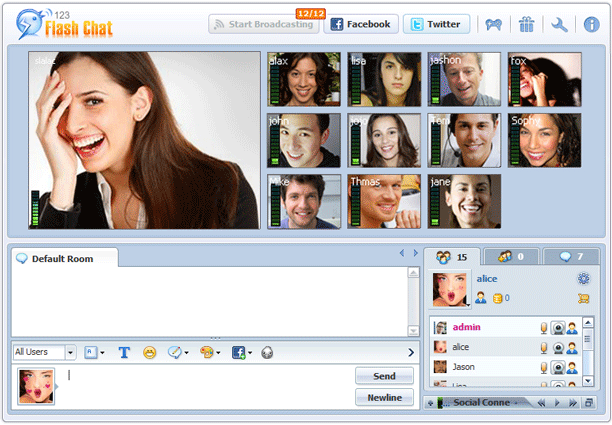 Max Broadcasting Videos of 123 Flash Chat, Chat Software