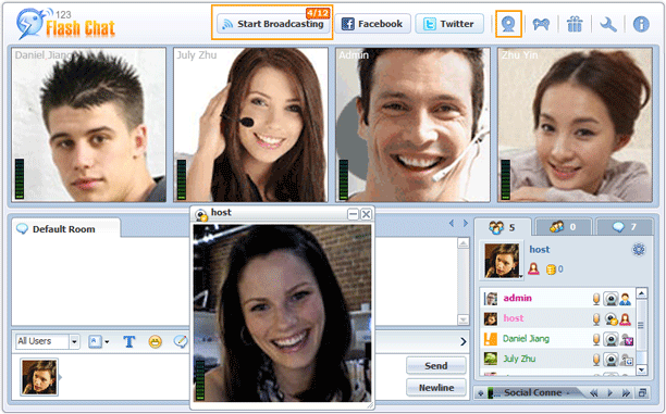PPM Video and Broadcasting Video of 123 Flash Chat, Chat Software